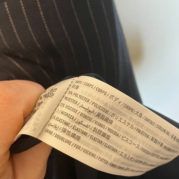 Abercrombie & Fitch Mara Vest Pinstripe Button-Front Navy Mini Dress - Picture 5 of 6